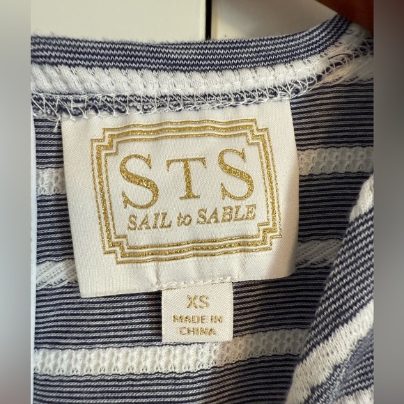 STS Sail To Sable Shift Dress XS Short Sleeve Striped - Picture 2 of 9